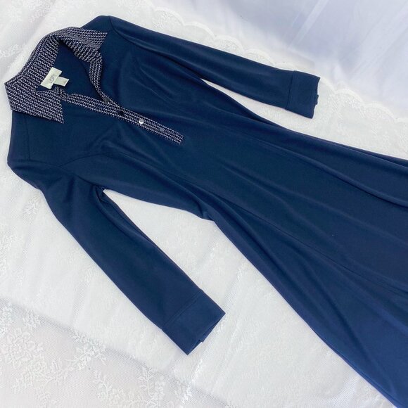 Ann Taylor LOFT Women's Dress Navy Blue Light Weight Shift Dress - Picture 4 of 12